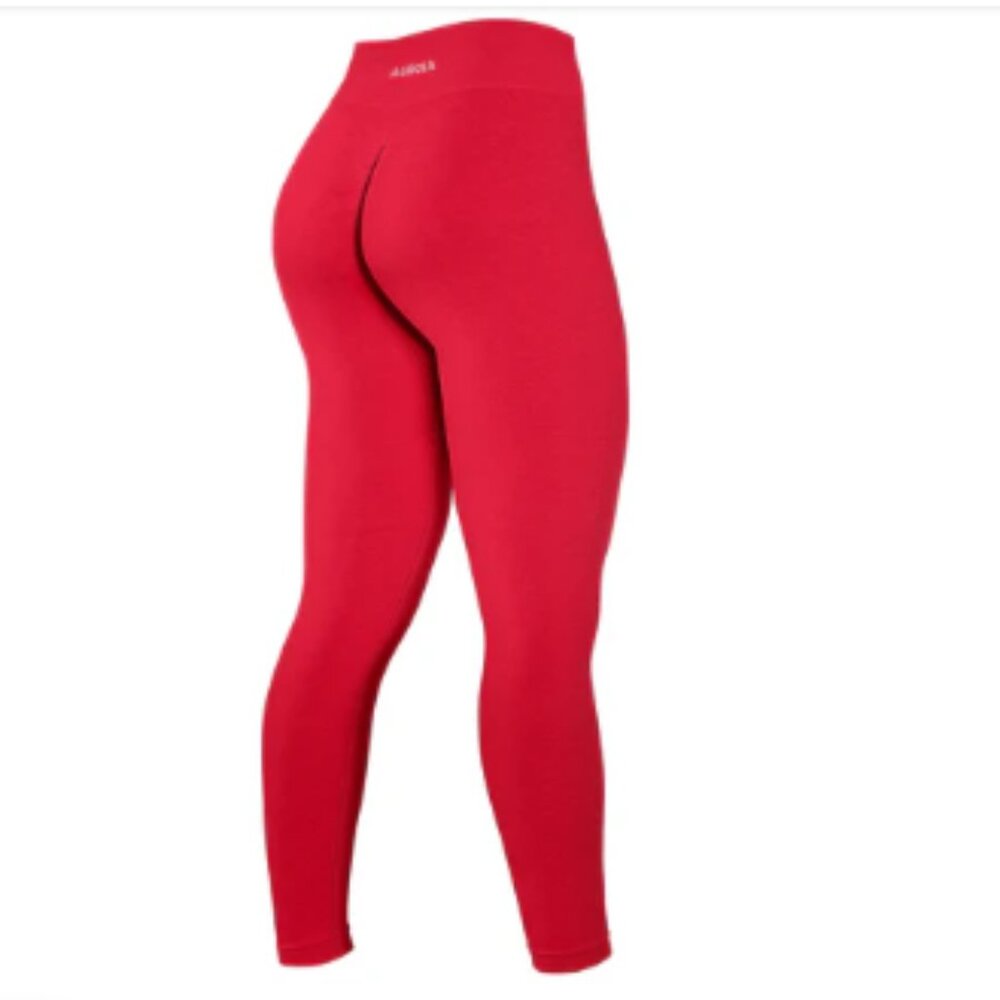 Aurola Energetic Bum Scrunch Full Length High Waist Leggings - Medium in HotPink